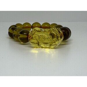 Feng Shui Citrine Yellow Crystal Pi Yao Pi Xiu Xie Bracelet Wealth & Protection